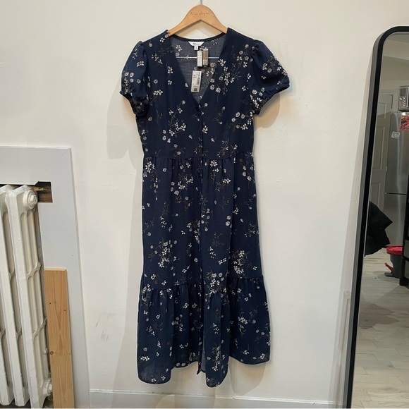 NWT Reitmans Navy Floral Maxi Dress - Picture 1 of 6